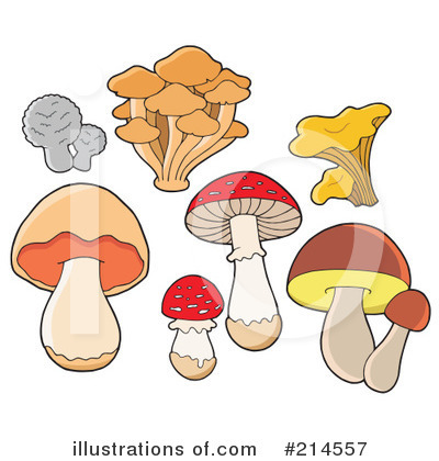 Royalty-Free (RF) Mushrooms Clipart Illustration by visekart - Stock Sample #214557