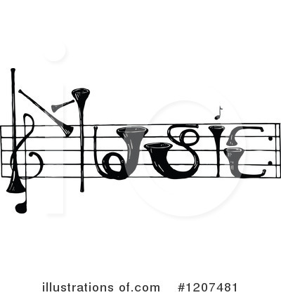 Royalty-Free (RF) Music Clipart Illustration by Prawny Vintage - Stock Sample #1207481