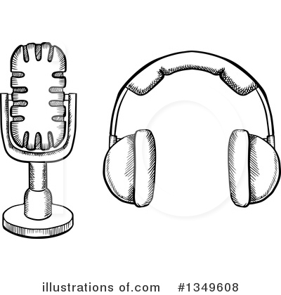 Headphones Clipart #1349608 by Vector Tradition SM