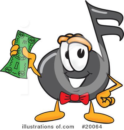 Royalty-Free (RF) Music Note Character Clipart Illustration by Mascot Junction - Stock Sample #20064