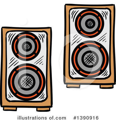 Royalty-Free (RF) Music Speakers Clipart Illustration by Vector Tradition SM - Stock Sample #1390916