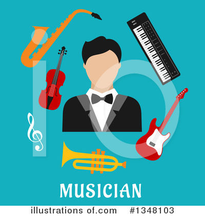 Royalty-Free (RF) Musician Clipart Illustration by Vector Tradition SM - Stock Sample #1348103