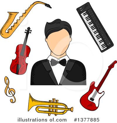 Royalty-Free (RF) Musician Clipart Illustration by Vector Tradition SM - Stock Sample #1377885