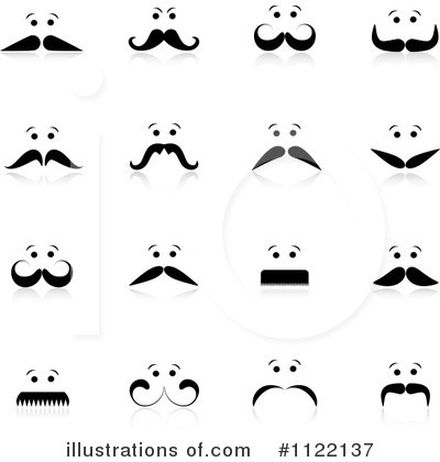 Royalty-Free (RF) Mustache Clipart Illustration by KJ Pargeter - Stock Sample #1122137