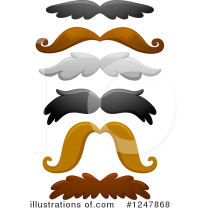 Royalty-Free (RF) Mustache Clipart Illustration by BNP Design Studio - Stock Sample #1247868