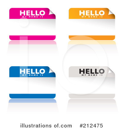 Royalty-Free (RF) Name Tag Clipart Illustration by michaeltravers - Stock Sample #212475