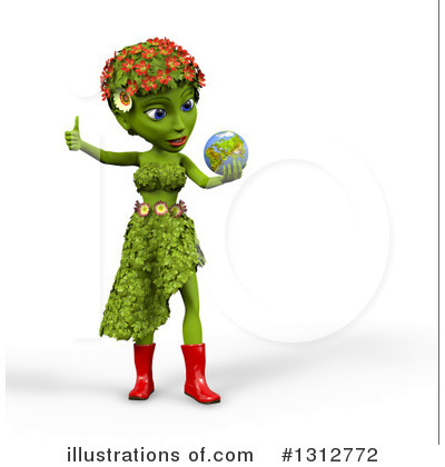 Royalty-Free (RF) Nature Woman Clipart Illustration by Michael Schmeling - Stock Sample #1312772