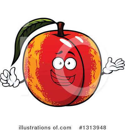 Royalty-Free (RF) Nectarine Clipart Illustration by Vector Tradition SM - Stock Sample #1313948