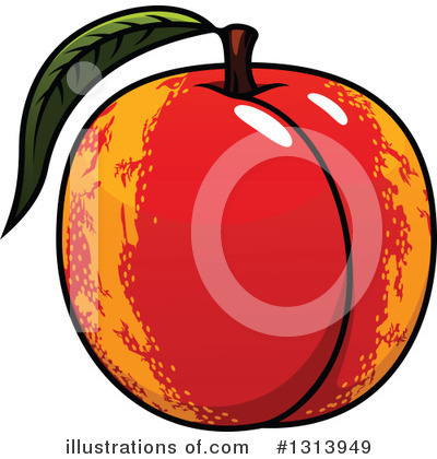 Royalty-Free (RF) Nectarine Clipart Illustration by Vector Tradition SM - Stock Sample #1313949