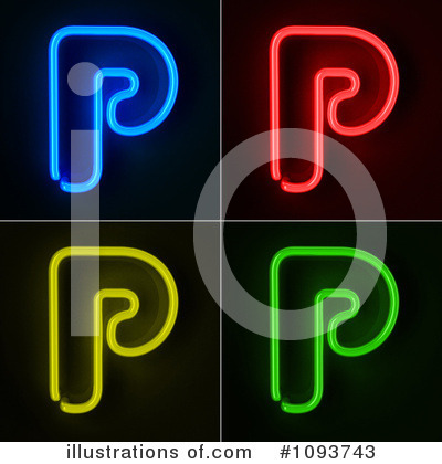 Royalty-Free (RF) Neon Letters Clipart Illustration by stockillustrations - Stock Sample #1093743
