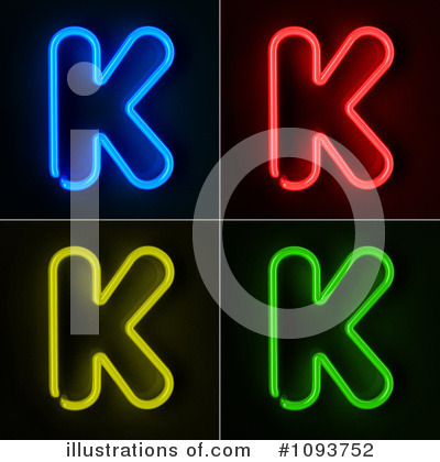 Neon Letters Clipart #1093752 by stockillustrations
