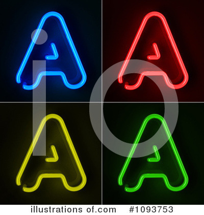Neon Letter Clipart #1093753 by stockillustrations