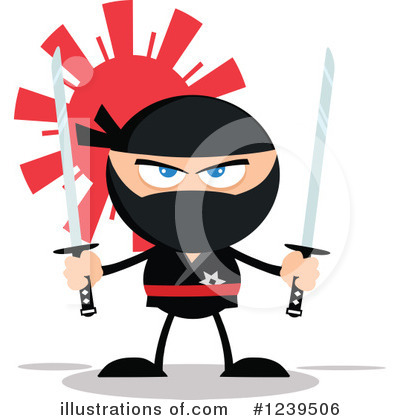 Royalty-Free (RF) Ninja Clipart Illustration by Hit Toon - Stock Sample #1239506