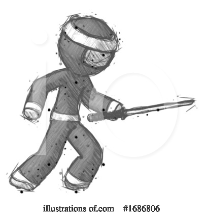 Royalty-Free (RF) Ninja Clipart Illustration by Leo Blanchette - Stock Sample #1686806