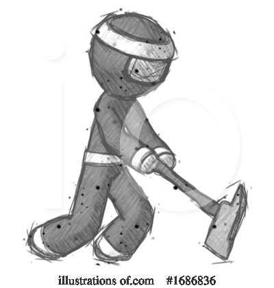 Royalty-Free (RF) Ninja Clipart Illustration by Leo Blanchette - Stock Sample #1686836