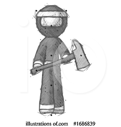 Royalty-Free (RF) Ninja Clipart Illustration by Leo Blanchette - Stock Sample #1686839
