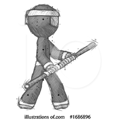 Royalty-Free (RF) Ninja Clipart Illustration by Leo Blanchette - Stock Sample #1686896