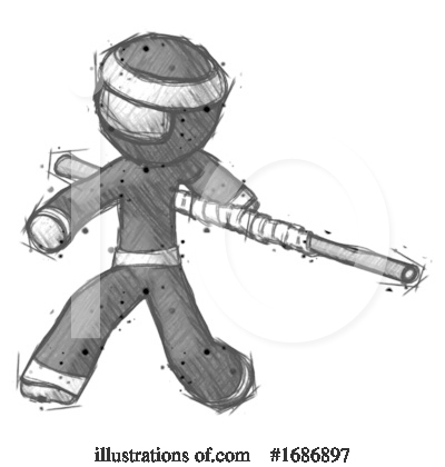 Royalty-Free (RF) Ninja Clipart Illustration by Leo Blanchette - Stock Sample #1686897