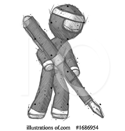 Royalty-Free (RF) Ninja Clipart Illustration by Leo Blanchette - Stock Sample #1686954