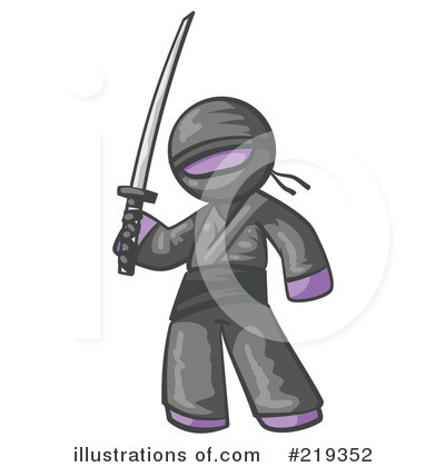 Royalty-Free (RF) Ninja Clipart Illustration by Leo Blanchette - Stock Sample #219352