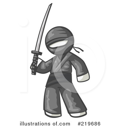 Royalty-Free (RF) Ninja Clipart Illustration by Leo Blanchette - Stock Sample #219686