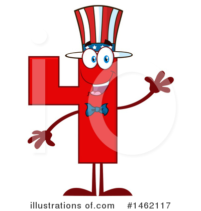 Royalty-Free (RF) Number 4 Clipart Illustration by Hit Toon - Stock Sample #1462117