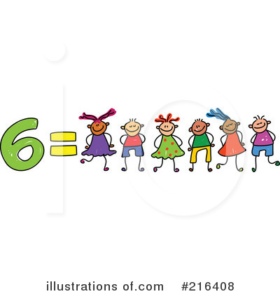 Royalty-Free (RF) Number 6 Clipart Illustration by Prawny - Stock Sample #216408