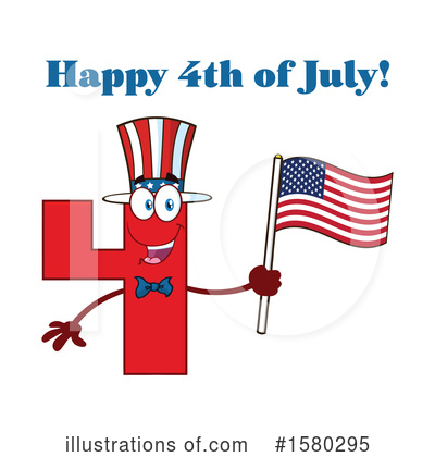 Royalty-Free (RF) Number Four Clipart Illustration by Hit Toon - Stock Sample #1580295