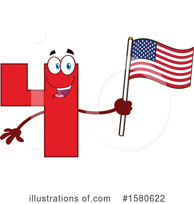 Royalty-Free (RF) Number Four Clipart Illustration by Hit Toon - Stock Sample #1580622