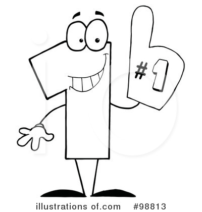 Royalty-Free (RF) Number One Clipart Illustration by Hit Toon - Stock Sample #98813