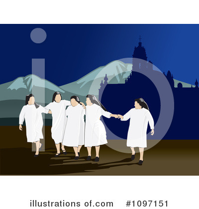 Royalty-Free (RF) Nuns Clipart Illustration by David Rey - Stock Sample #1097151