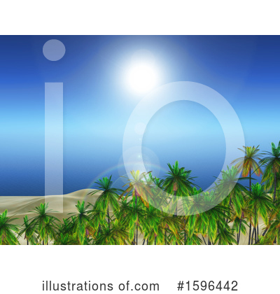 Tropical Beach Clipart #1596442 by KJ Pargeter