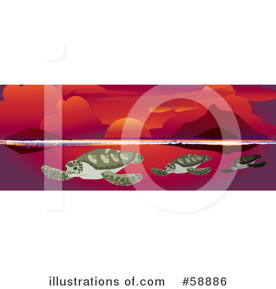 Royalty-Free (RF) Ocean Scene Clipart Illustration by kaycee - Stock Sample #58886