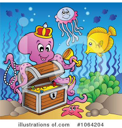 Royalty-Free (RF) Octopus Clipart Illustration by visekart - Stock Sample #1064204