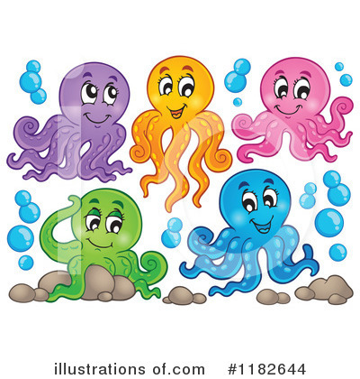Royalty-Free (RF) Octopus Clipart Illustration by visekart - Stock Sample #1182644