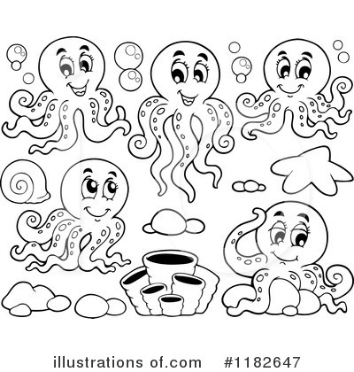 Royalty-Free (RF) Octopus Clipart Illustration by visekart - Stock Sample #1182647
