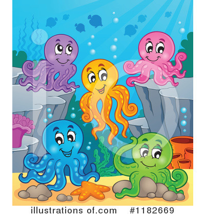 Royalty-Free (RF) Octopus Clipart Illustration by visekart - Stock Sample #1182669