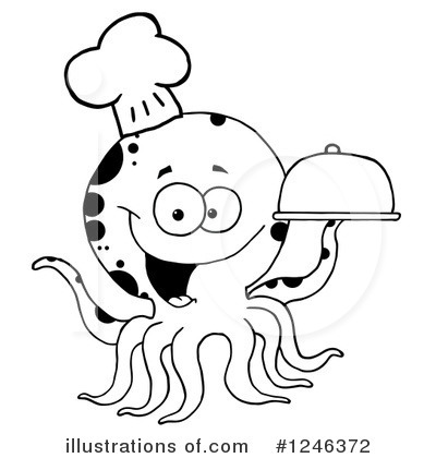 Royalty-Free (RF) Octopus Clipart Illustration by Hit Toon - Stock Sample #1246372