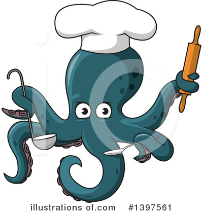 Royalty-Free (RF) Octopus Clipart Illustration by Vector Tradition SM - Stock Sample #1397561