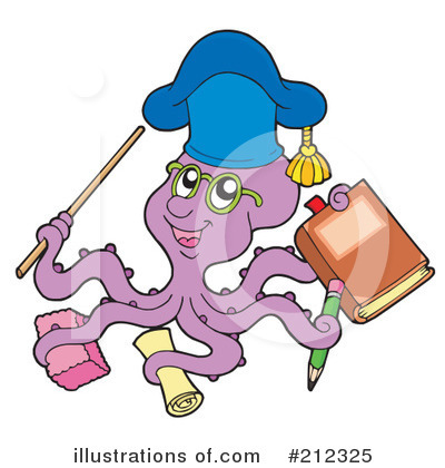 Royalty-Free (RF) Octopus Clipart Illustration by visekart - Stock Sample #212325