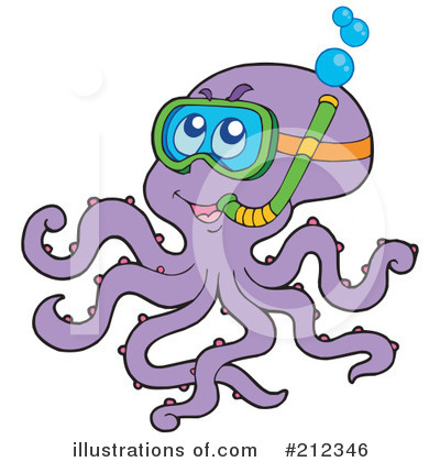 Royalty-Free (RF) Octopus Clipart Illustration by visekart - Stock Sample #212346
