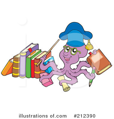 Royalty-Free (RF) Octopus Clipart Illustration by visekart - Stock Sample #212390