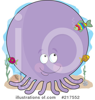 Royalty-Free (RF) Octopus Clipart Illustration by Maria Bell - Stock Sample #217552
