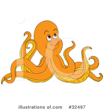 Royalty-Free (RF) Octopus Clipart Illustration by Alex Bannykh - Stock Sample #32497