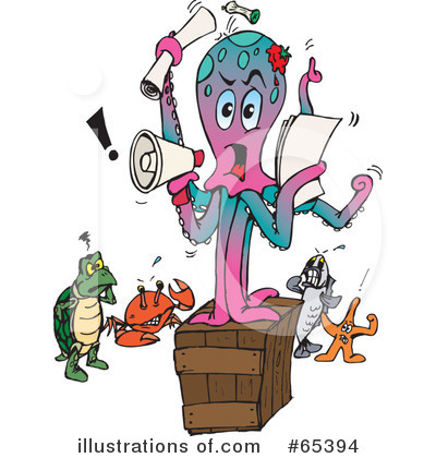 Royalty-Free (RF) Octopus Clipart Illustration by Dennis Holmes Designs - Stock Sample #65394