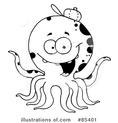 Royalty-Free (RF) Octopus Clipart Illustration by Hit Toon - Stock Sample #85401