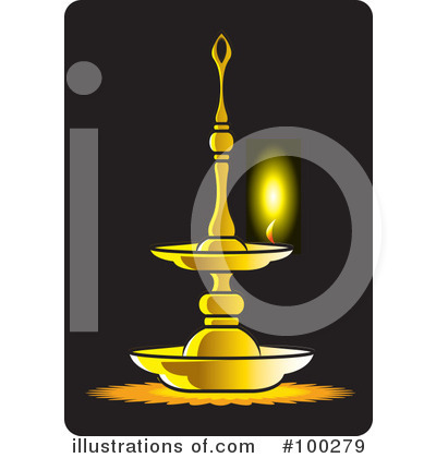 Royalty-Free (RF) Oil Lamp Clipart Illustration by Lal Perera - Stock Sample #100279