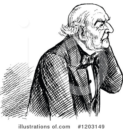 Royalty-Free (RF) Old Man Clipart Illustration by Prawny Vintage - Stock Sample #1203149