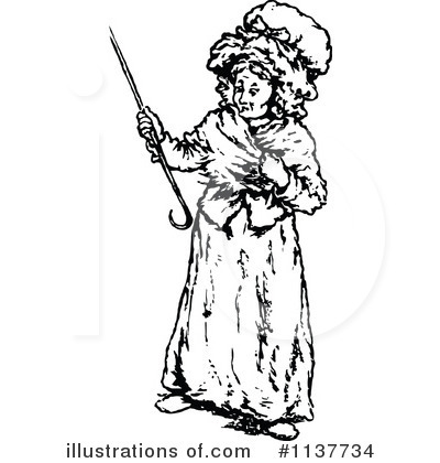 Royalty-Free (RF) Old Woman Clipart Illustration by Prawny Vintage - Stock Sample #1137734