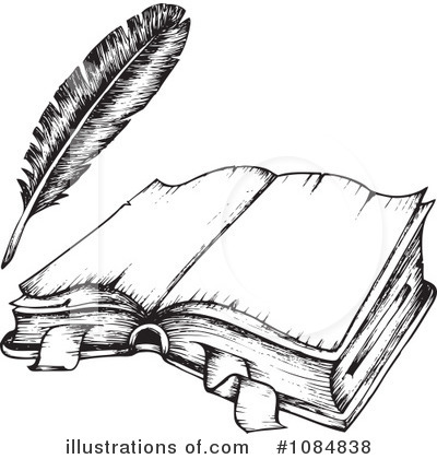 Royalty-Free (RF) Open Book Clipart Illustration by visekart - Stock Sample #1084838